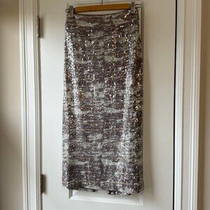 NWT Ramy Brook Women's Alpha Skirt, Camo Sequin New Years Holiday Skirt Size 4